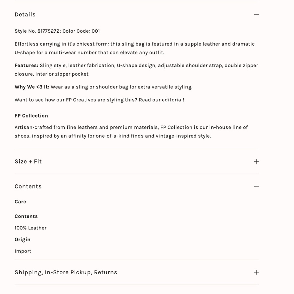 NWT Free People Idle Hands Sling - Espresso - Picture 5 of 9